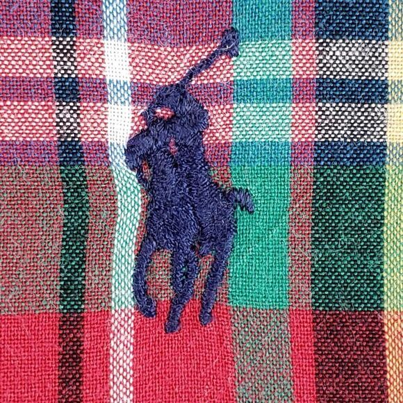 Polo Ralph Lauren Mens Oxford Plaid Blake Button Down Shirt SS Green Red Large L - Picture 4 of 9